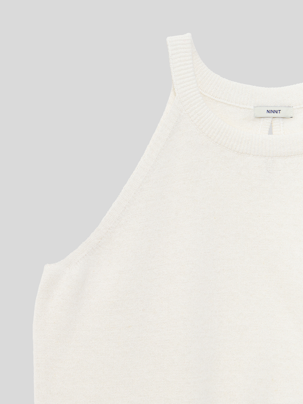 OPEN-BACK HALTER KNIT TOP - 3 COLORS IVORY