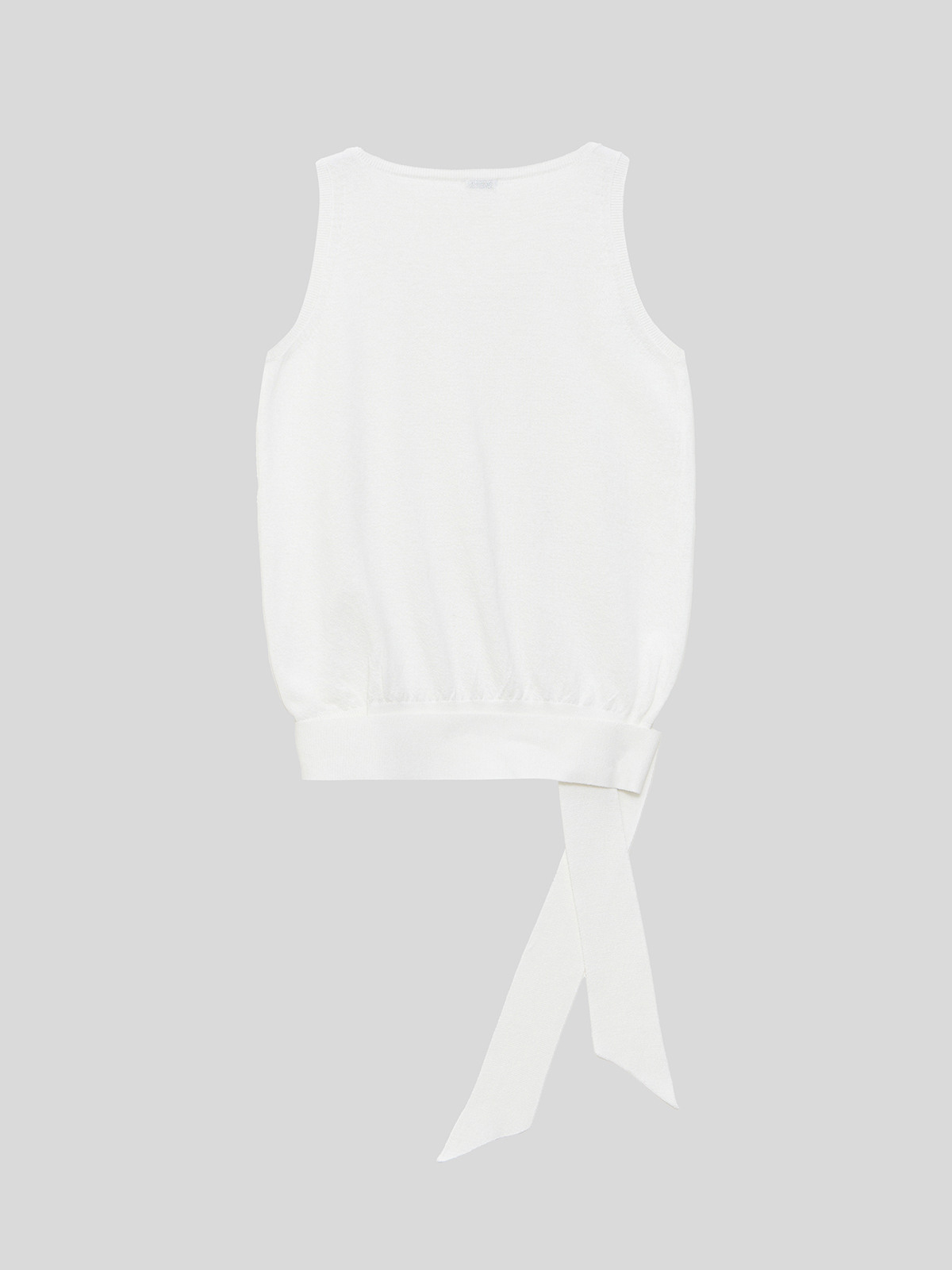 TIE SLEEVELESS KNIT TOP - 2 COLORS WHITE