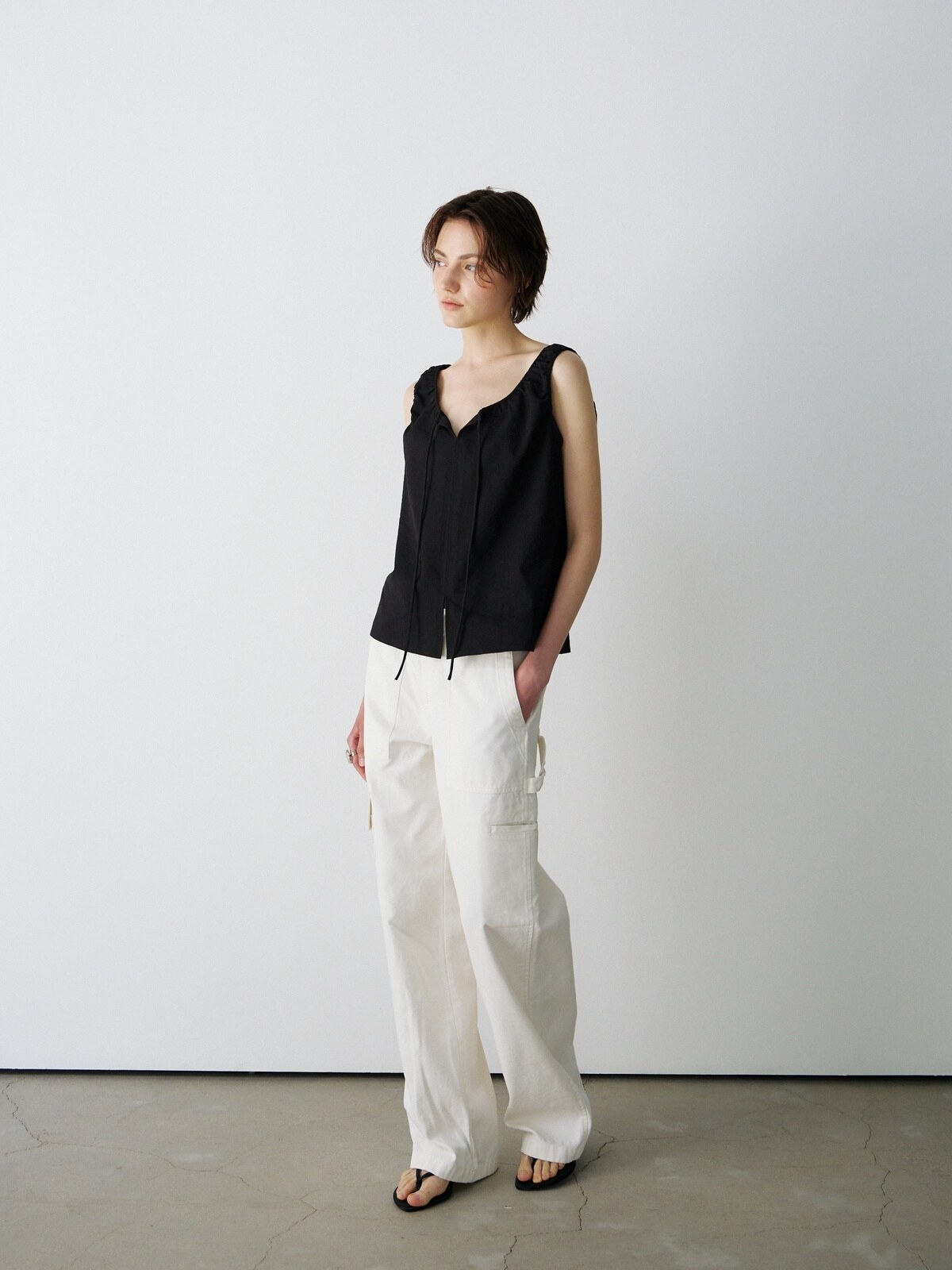 BREEZE TIE BLOUSE - 2 COLORS BLACK
