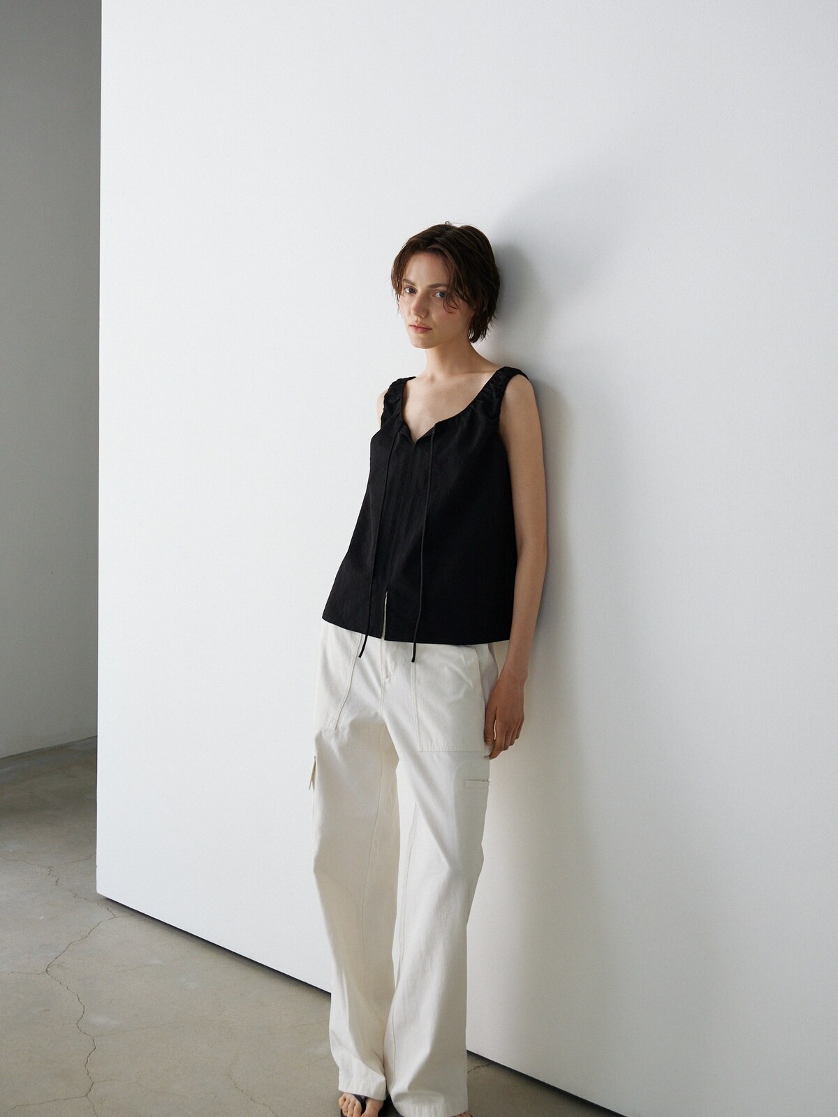 BREEZE TIE BLOUSE - 2 COLORS BLACK