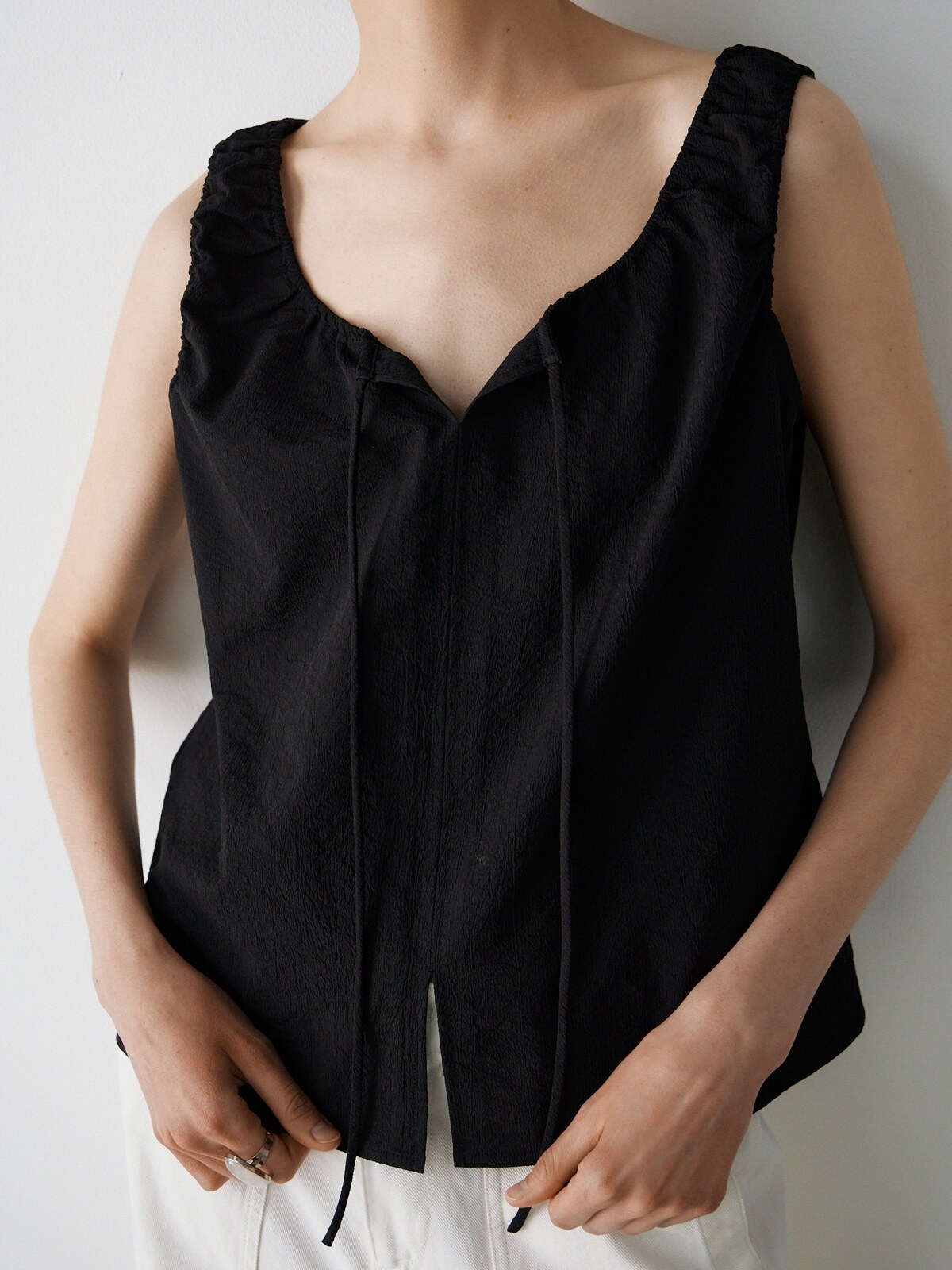 BREEZE TIE BLOUSE - 2 COLORS BLACK