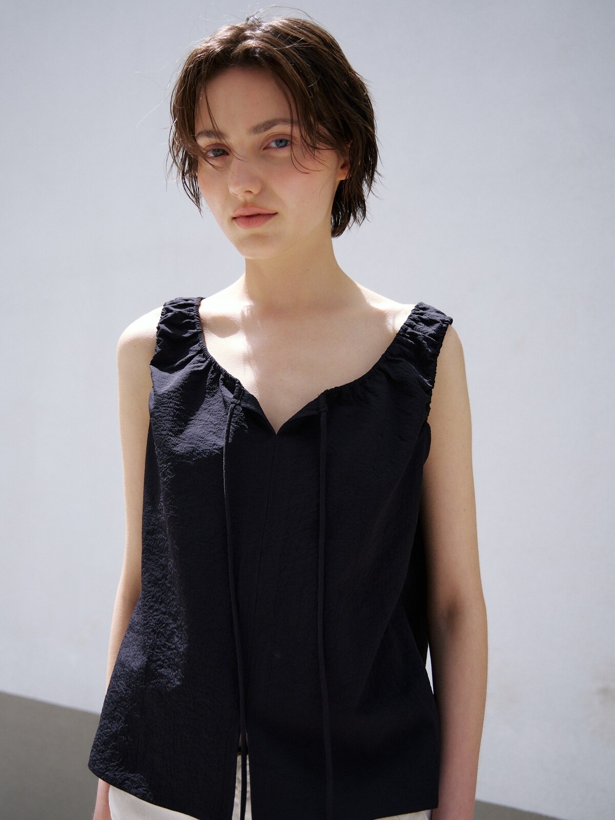 BREEZE TIE BLOUSE - 2 COLORS BLACK