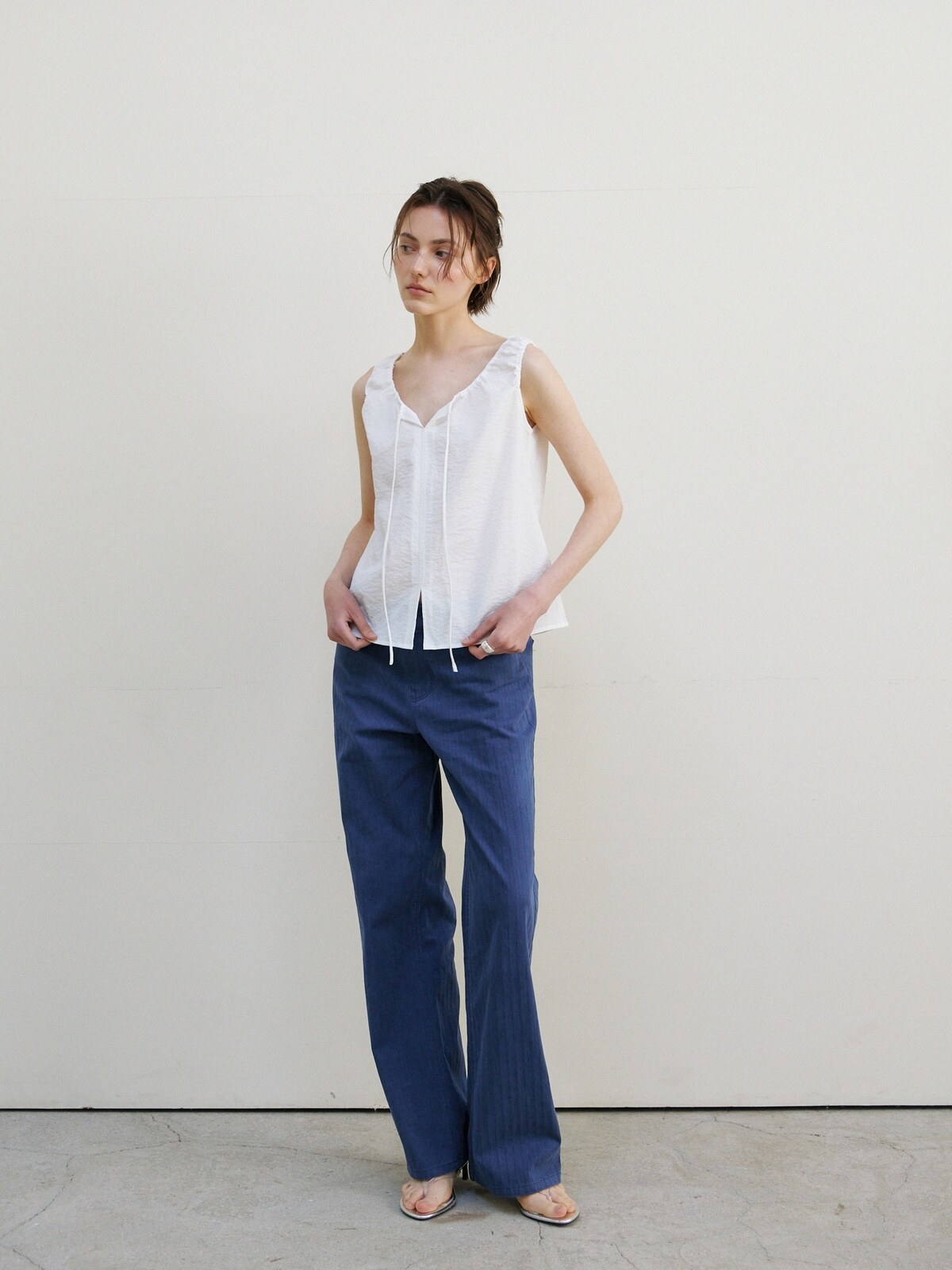 BREEZE TIE BLOUSE - 2 COLORS WHITE