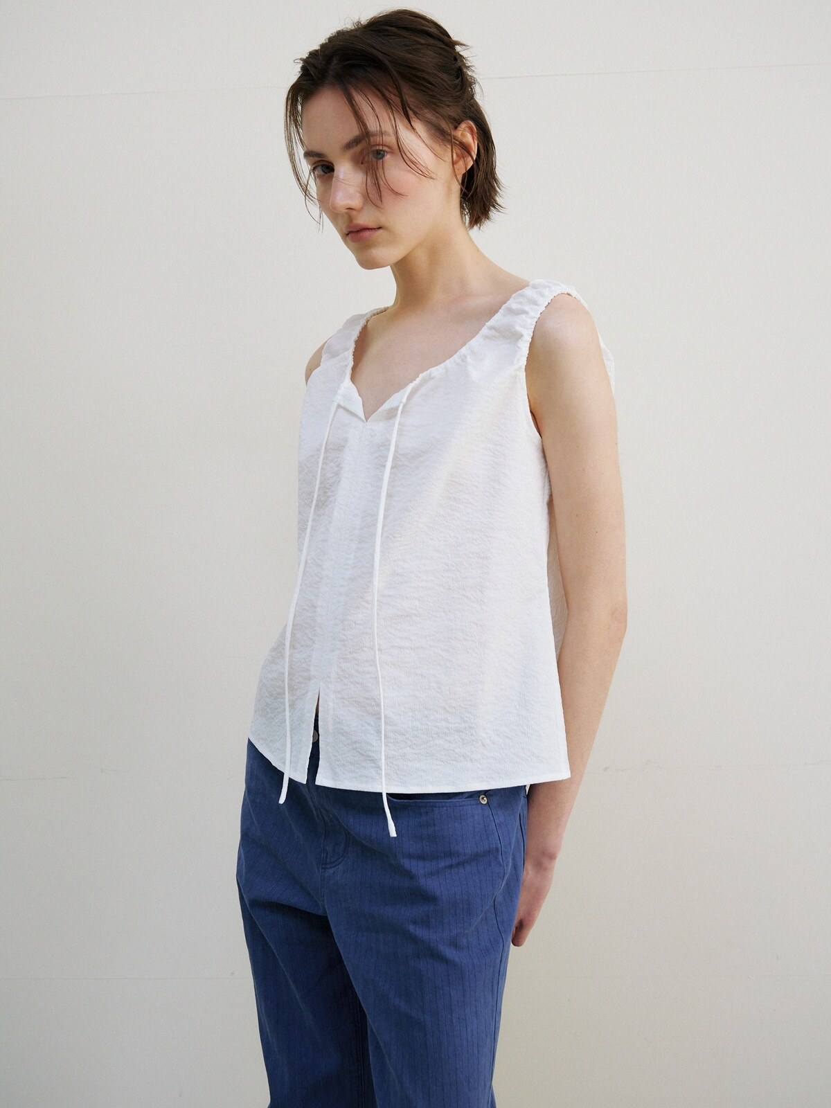 BREEZE TIE BLOUSE - 2 COLORS WHITE