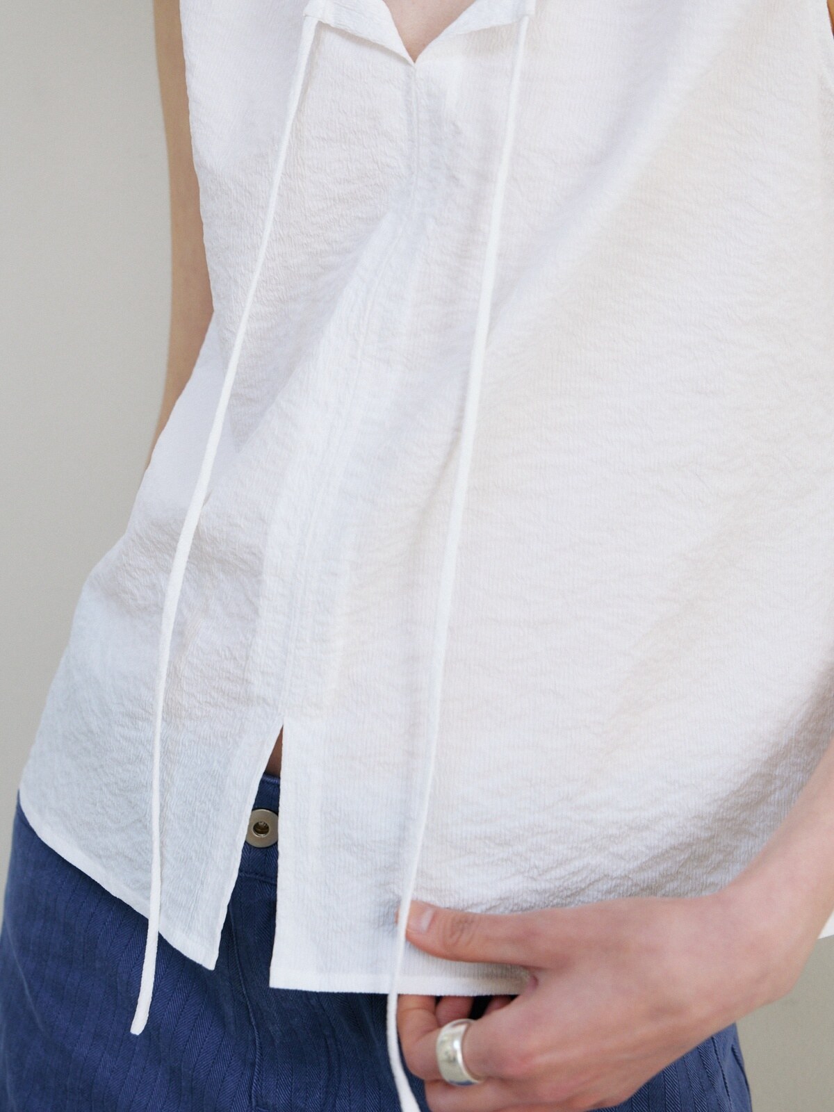 BREEZE TIE BLOUSE - 2 COLORS WHITE