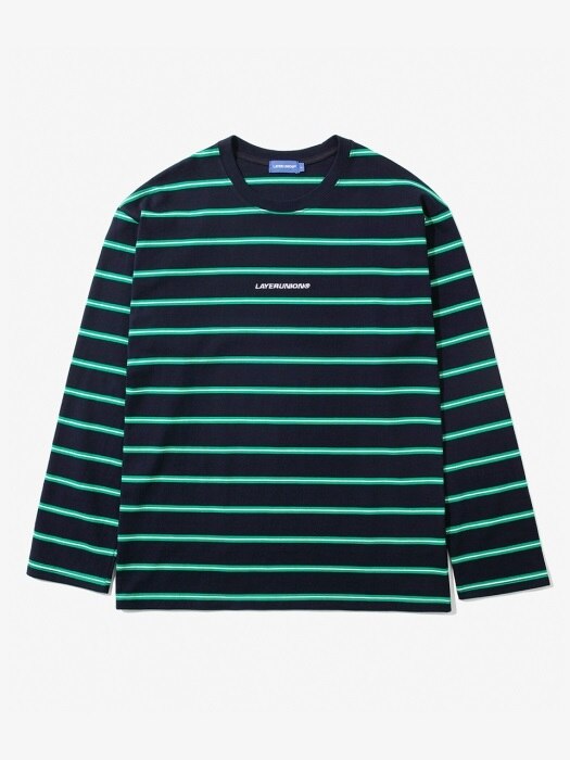 DOUBLE STRIPE L/S TEE NAVY