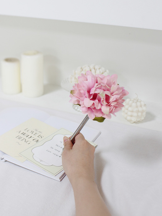 baby pink graceful peony flower pen