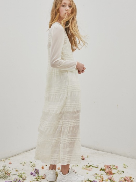 See-Through Lace Long Dress_Ivory