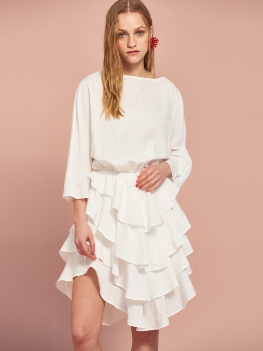 Can Can Cotton Dress in Ivory