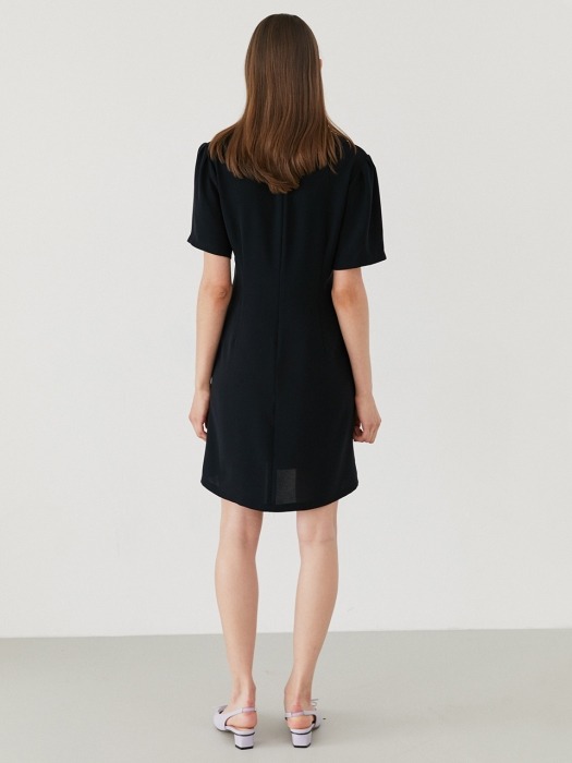 V neck dress-navy