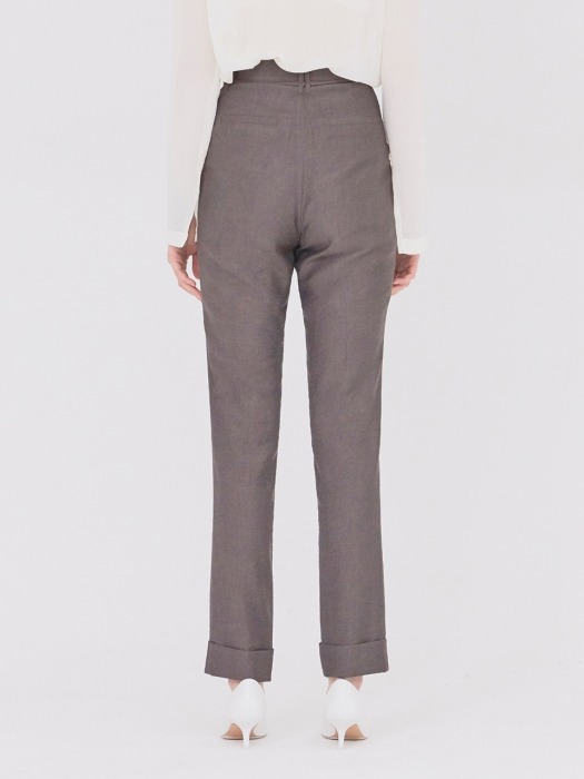 19SS STRAIGHT-FIT CUFFED TROUSERS DARK BROWN