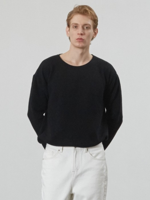 Cashmere Ribbed Sweater (Black)