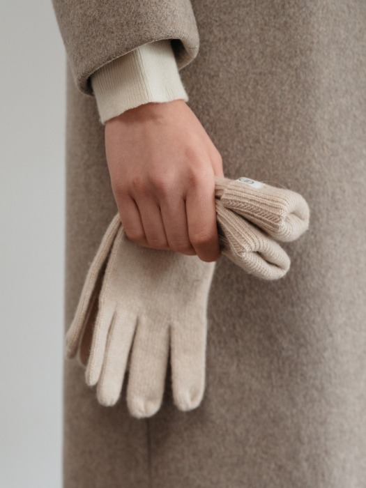 cashmere 100 gloves (beige)