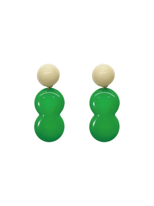Green bean earring
