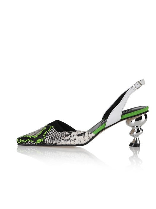 Lissom sandals / 19RS-S384 Multi green python+Black