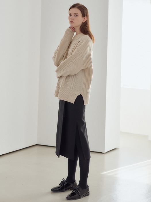 19N winter wrap skirt [BK]