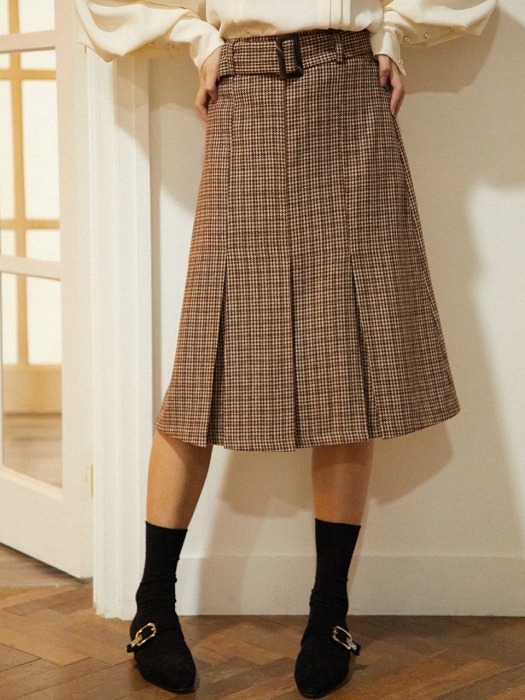 London Check Skirt_Brown