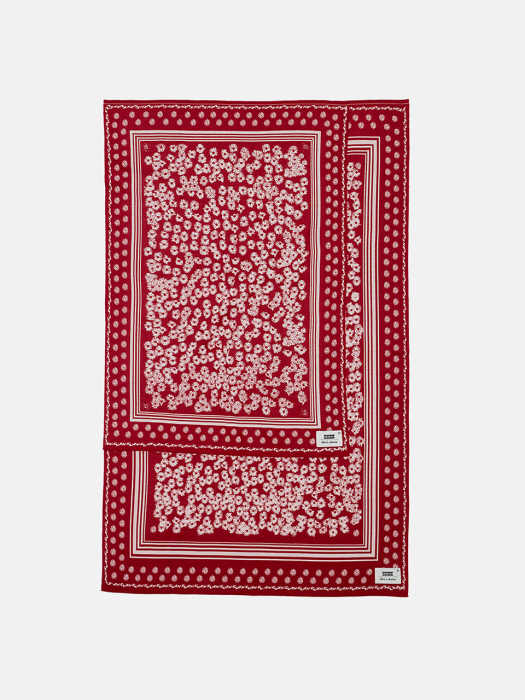LEELEE Pattern Printed Mini Blanket Burgundy