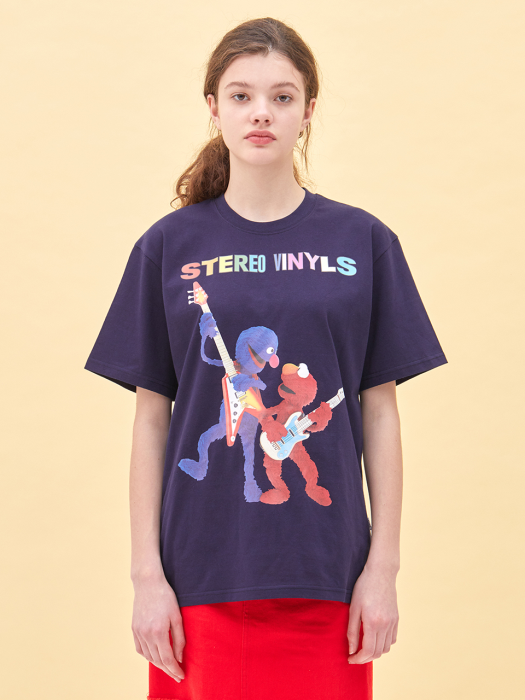 [SS20 SV X Sesame Street] Grover & Elmo T-Shirts(Navy)