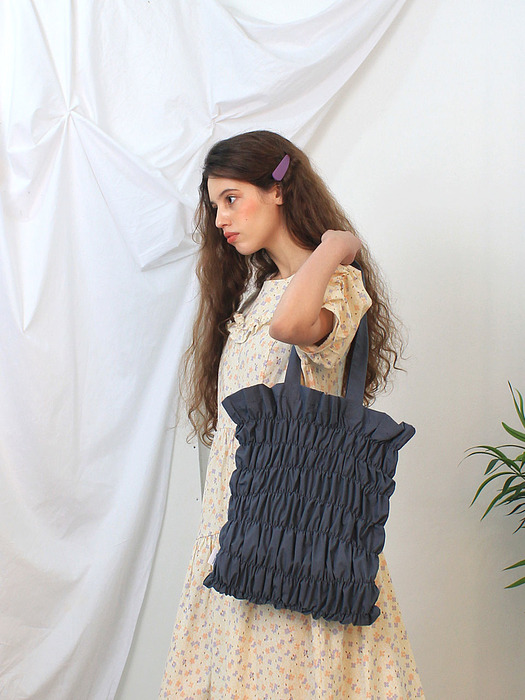 Wave smocking bagⅡ(grayish blue)