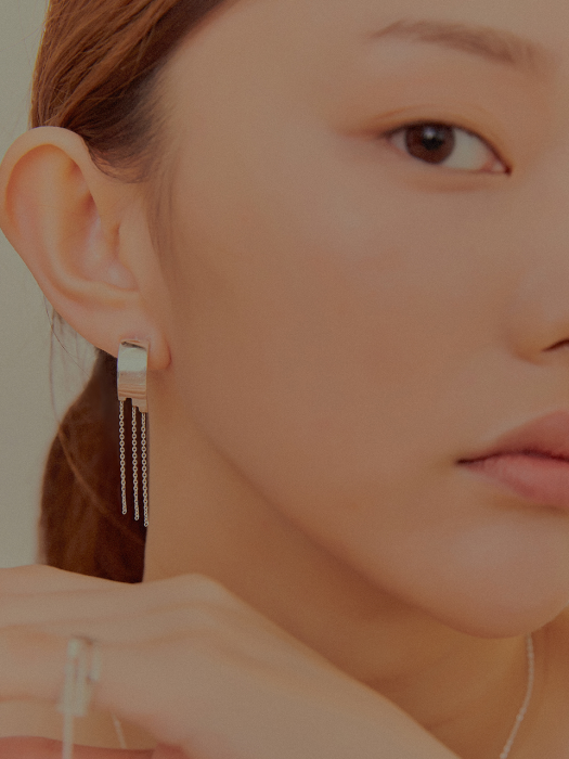 와유자기 커브 A 체인 귀걸이_Wayuzagi curve - a chain earring