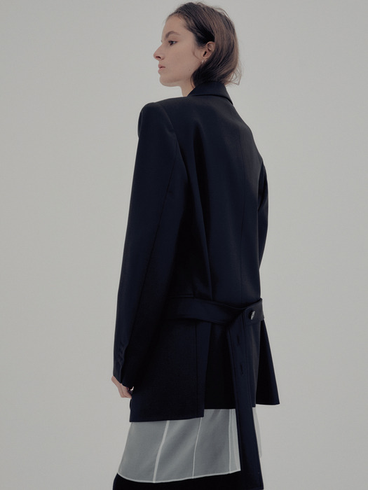 SS20 Signature Wool Belted Tailored Jacket / Black