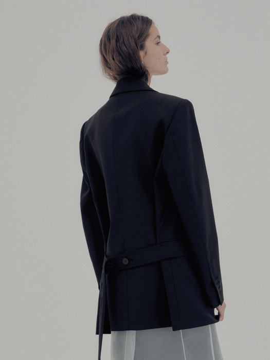 SS20 Signature Wool Belted Tailored Jacket / Black