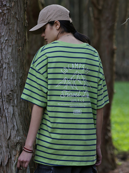Travel Life Stripe T-Shirt CST110 / 3colors M