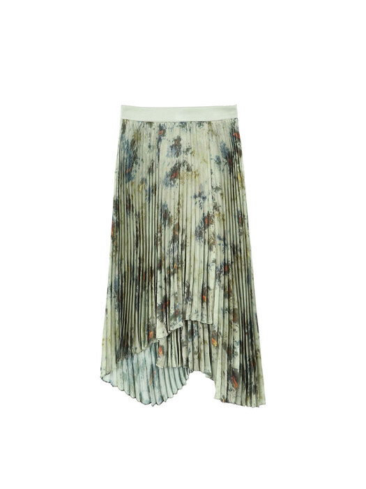 FOREST TIE-DYED PLEATED SKIRT apa352w(GREEN)