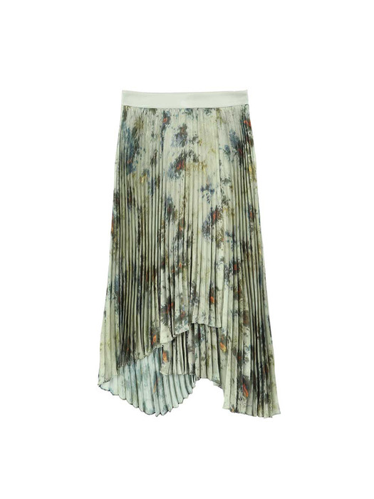 FOREST TIE-DYED PLEATED SKIRT apa352w(GREEN)