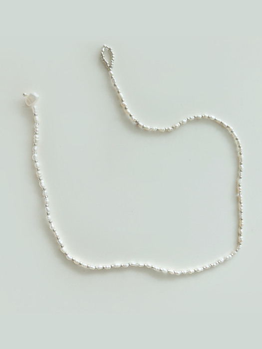 Pearl Silver Bead Necklace
