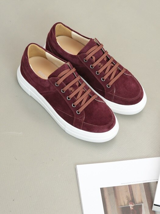 [WOMEN]5cm Dandy Retro Suede Wine Woman