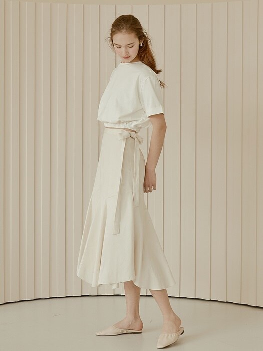 Plain Linen Skirt[Beige]