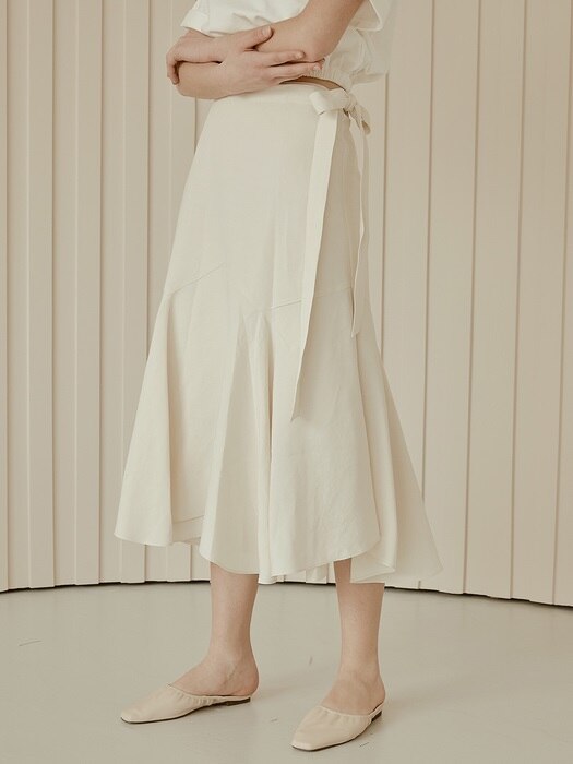 Plain Linen Skirt[Beige]