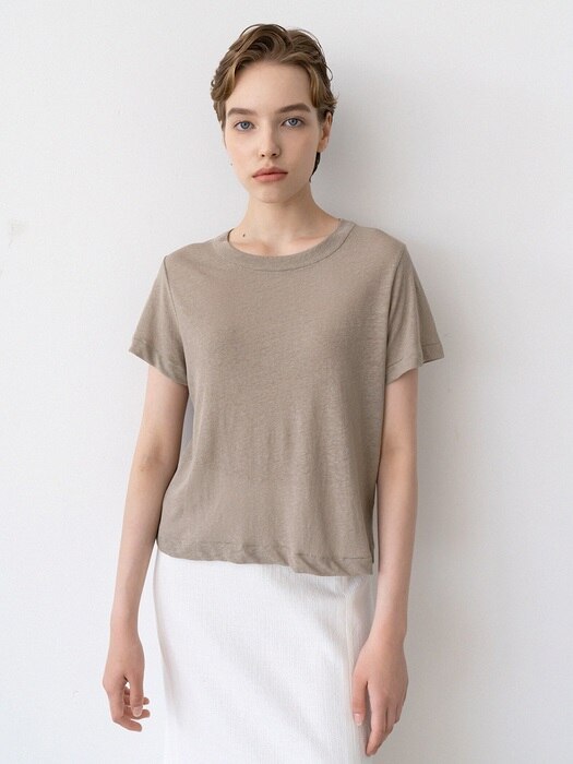 linen natural t-shirt (khaki)