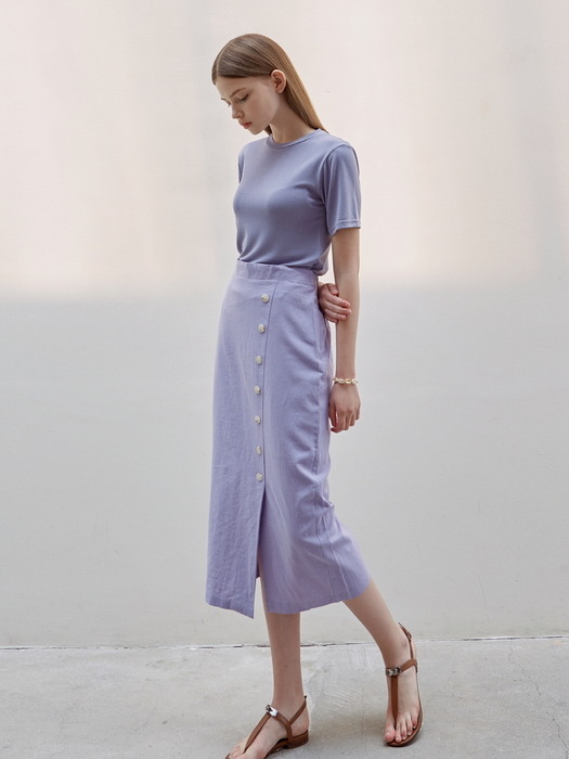 HIGH SLIT H LONG SKT_LIGHT PURPLE