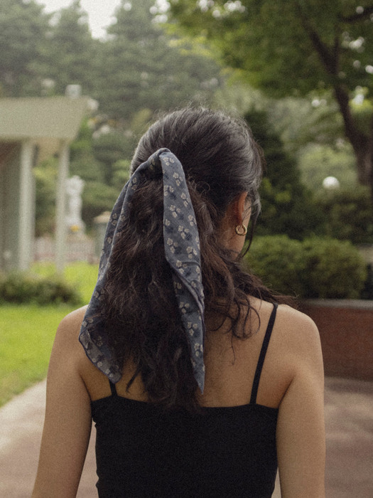 [단독]Vintage flower bow scarf
