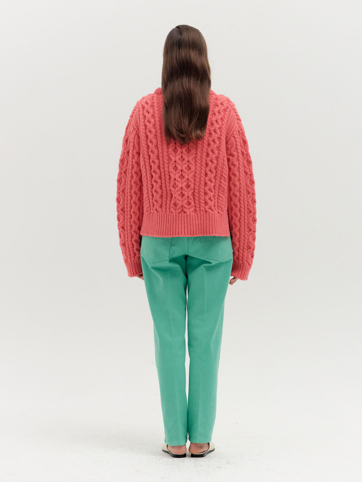 QUELLER Cable-knit Sweater - Pink