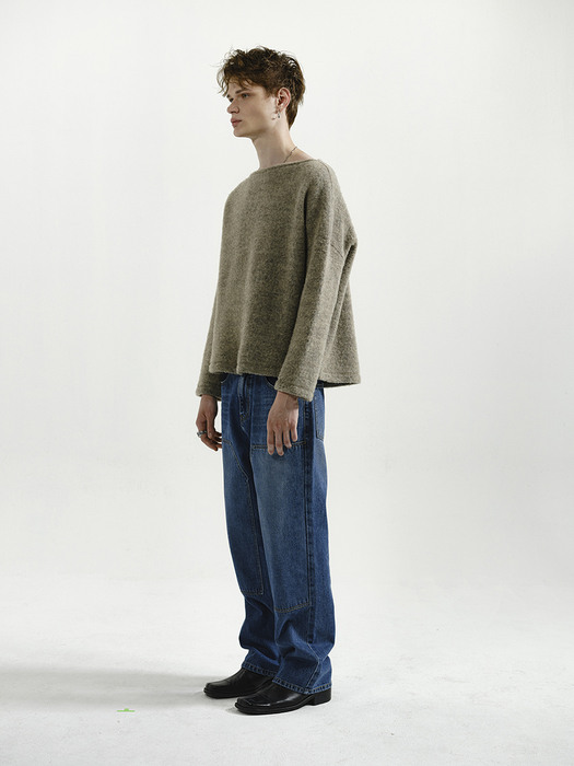 BRUSHED WOOL BOAT NECK TOP