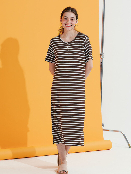 Brown Stripe Dress