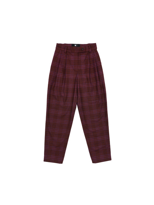 [리퍼브] [듀이하트듀이] WINTER CHECK PANTS_WINE