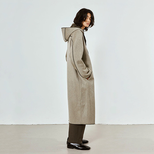 AVIN Wool Hooded Coat & Muffler Coat