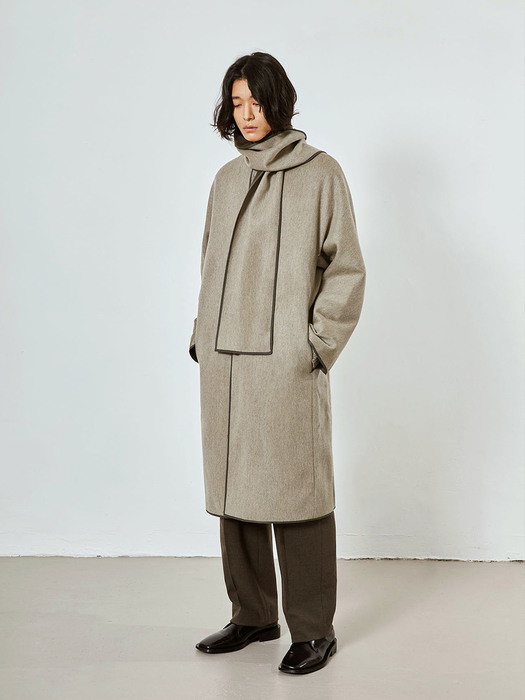 AVIN Wool Hooded Coat & Muffler Coat