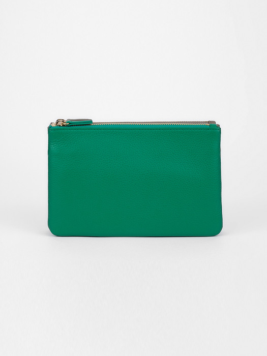 POUCH-DOUBLE MIX-MUD x GREEN [LESAC]
