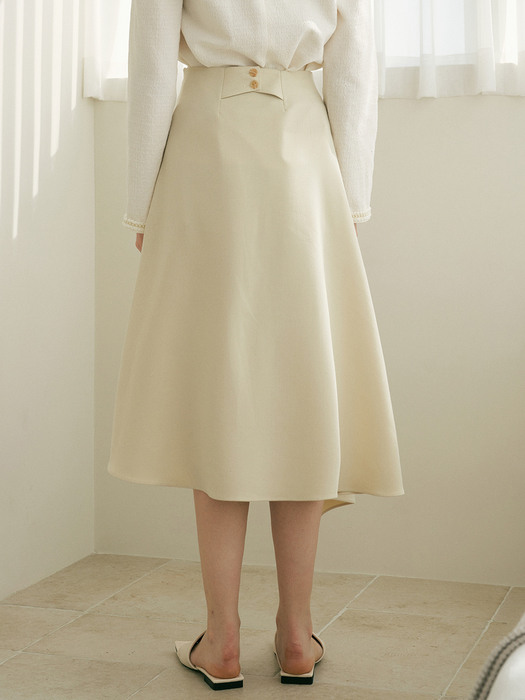 monts 1245 unbalance flared skirt (cream)
