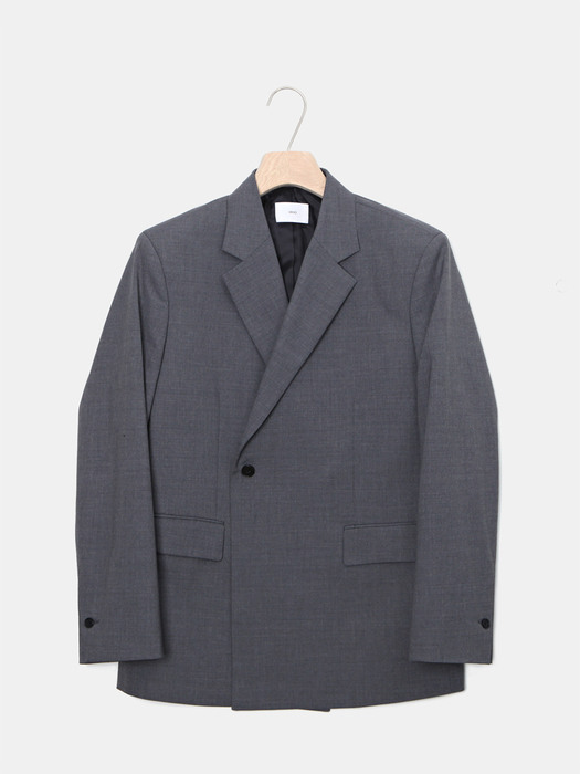 1 BUTTON DOUBLE JACKET [Gray]