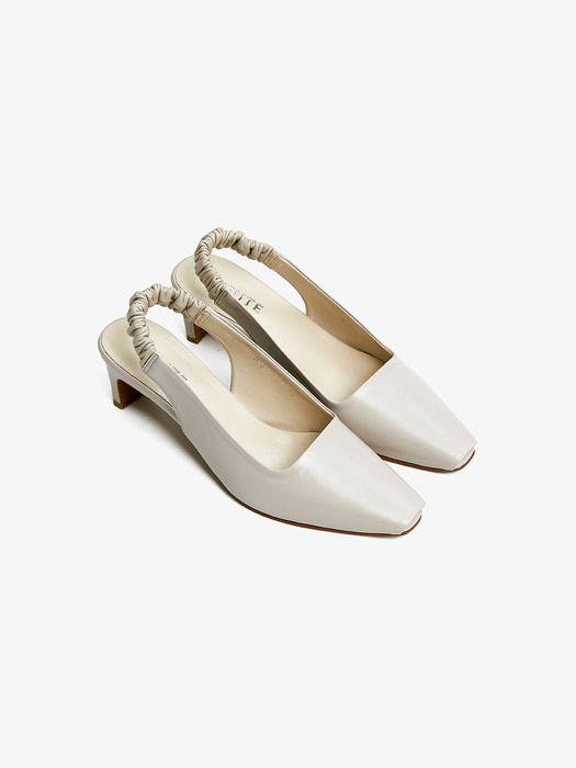 50mm Vivian Open Toe Slingback (White)