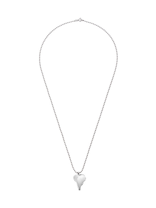 DAYZ Heart Silver Ball Chain Long Necklace