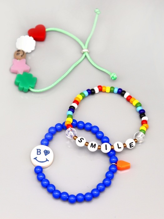 [단독]Smile beads Bracelet SET 스마일 비즈팔찌 3종 세트