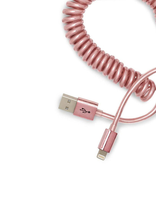 on the line charging cord- metallic rose gold